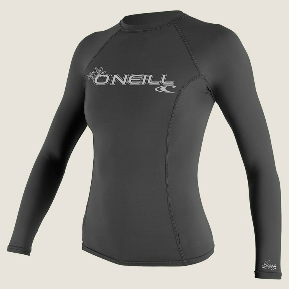 O'Neill Long Sleeve Rash Guard Graphite - Women Sm